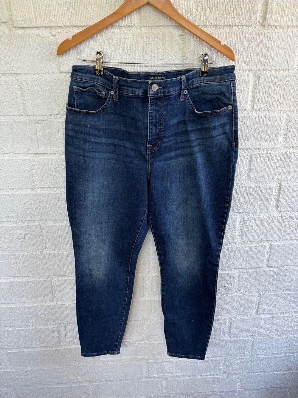 Lucky Brand Mid Rise Skinny Ava Dark Blue Stretch Jeans sz 16/33